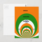 インド国旗の色デザイン。ハクナマタタ ポストカード (正面/裏面)