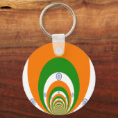 インド国旗の色万華鏡のように千変万化するパターン キーホルダー (正面)