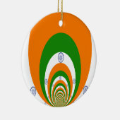 インド国旗の色万華鏡のように千変万化するパターン セラミックオーナメント (右)