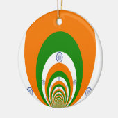 インド国旗の色万華鏡のように千変万化するパターン セラミックオーナメント (左)