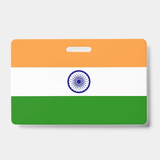インド国旗を持つバッジ バッジ (正面)