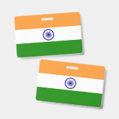 インド国旗を持つバッジ バッジ (正面&裏面)