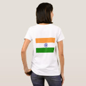 インド国旗を持つ女性フリースジップジョガー Tシャツ (裏面フル)