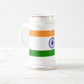 インド国旗を掲げたマグカップ ビールジョッキ (正面左)