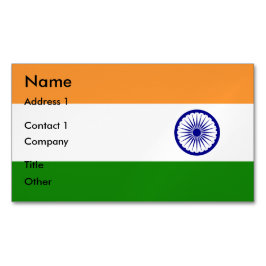 インド国旗を掲げた名刺マグネット マグネット名刺