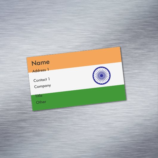インド国旗を掲げた名刺マグネット マグネット名刺 (インサイチュ)