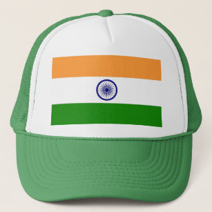 インド国旗を掲げた帽子 キャップ