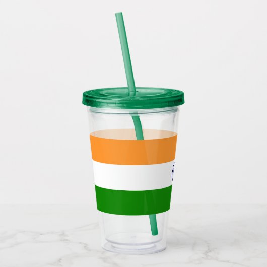 インド国旗を掲げた愛国的なアクリル製タンブラー アクリルタンブラー (左)