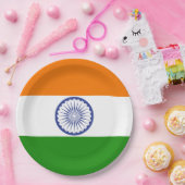 インド国旗アショカチャクラ ペーパープレート (パーティー)
