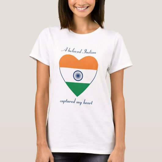 インド国旗スイートハートTシャツ Tシャツ (正面)