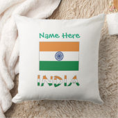 インド国旗スクエア クッション (ブランケット)