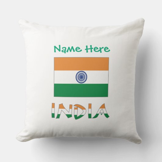 インド国旗スクエア クッション (正面)