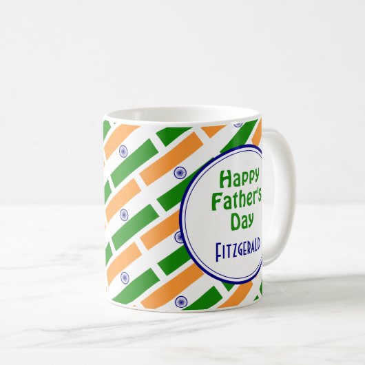 インド国旗ハッピーファーザーカスタマイズ聖なる書物、 経典 コーヒーマグカップ (正面右)