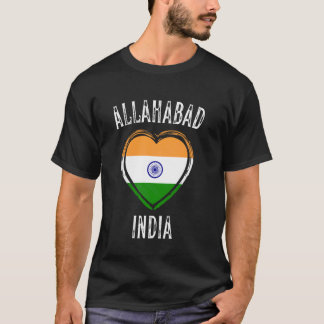 インド国旗ハート アラハバード市 Tシャツ