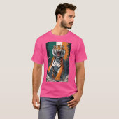 インド国旗ベンガルトラ国産インディアン Tシャツ (正面フル)