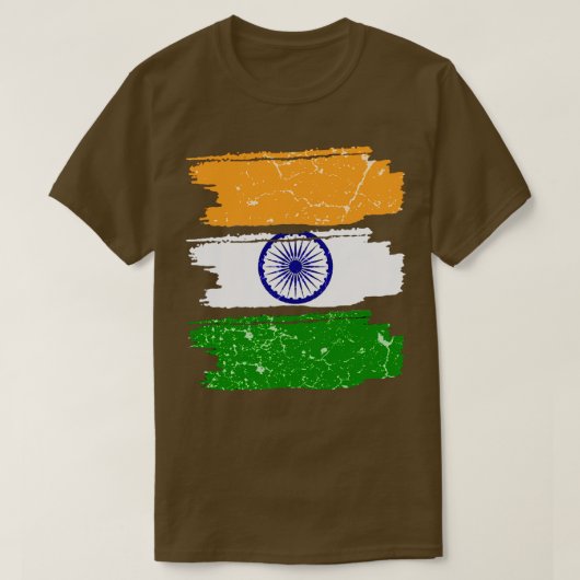 インド国旗1 Tシャツ (デザイン正面)
