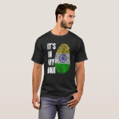 インド国旗 インド 指紋DNA生体認証 Tシャツ (正面フル)