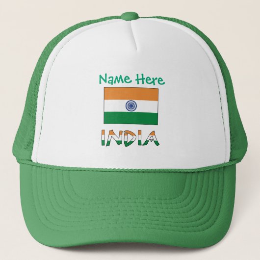 インド国旗 オーダーメイド 帽子 (正面)