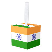 インド国旗 キューブオーナメント (正面アングル)