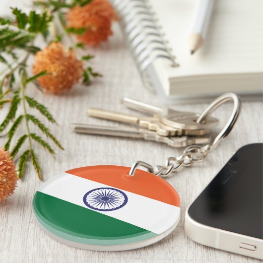 インド国旗 キーホルダー (正面右)