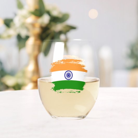 インド国旗 ステムなしワイングラス (インサイチュ (ウェディング))