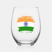 インド国旗 ステムなしワイングラス (裏面)