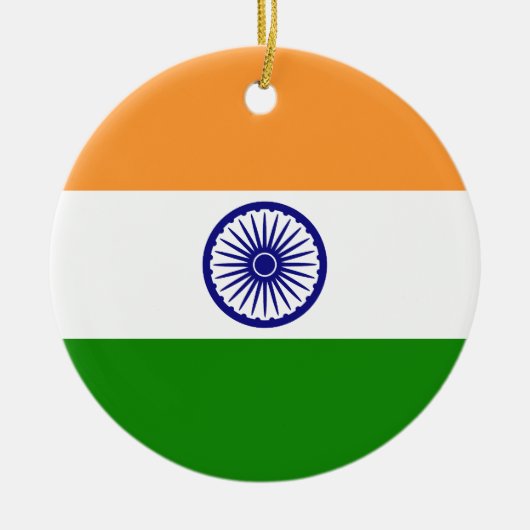 インド国旗 セラミックオーナメント (正面)