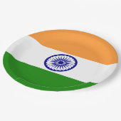 インド国旗 ペーパープレート (アングル)