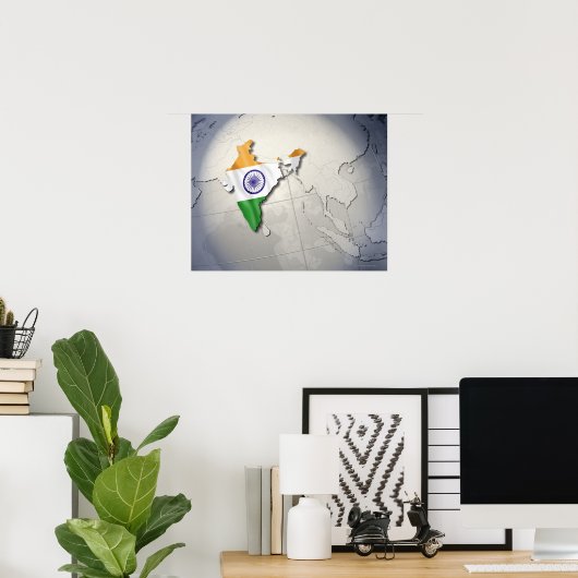 インド国旗 ポスター (ホームオフィス)