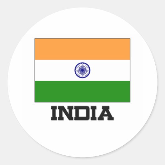 インド国旗 ラウンドシール (正面)