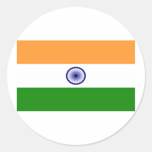 インド国旗 ラウンドシール