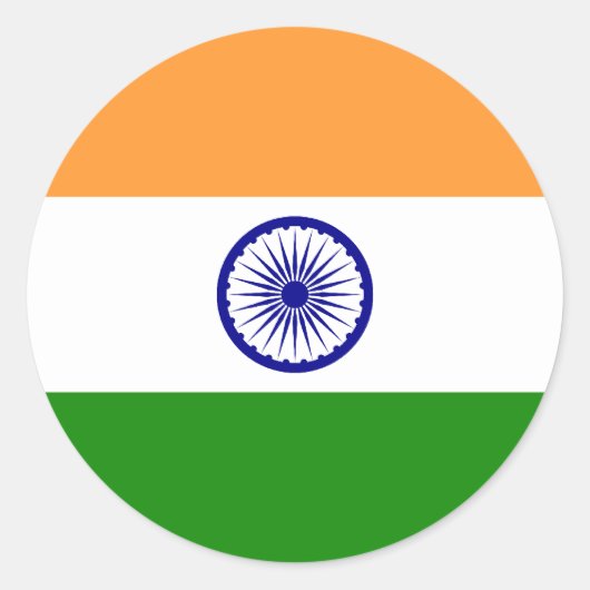 インド国旗 ラウンドシール (正面)