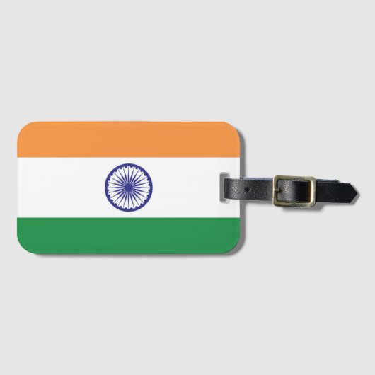 インド国旗 ラゲッジタグ (正面横)