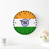 インド国旗 ラージ壁時計 (ホーム)