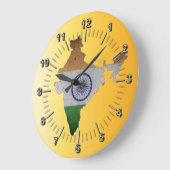 インド国旗 ラージ壁時計 (傾斜)