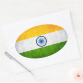 インド国旗 楕円形シール (封筒)