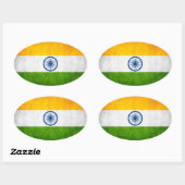 インド国旗 楕円形シール (シート)