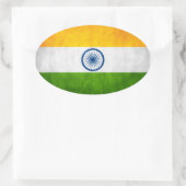 インド国旗 楕円形シール (バッグ)