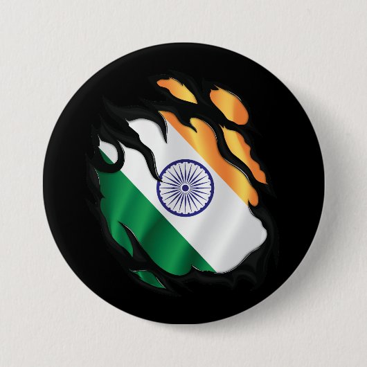 インド国旗 缶バッジ (正面)