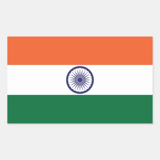 インド国旗 長方形シール (正面)