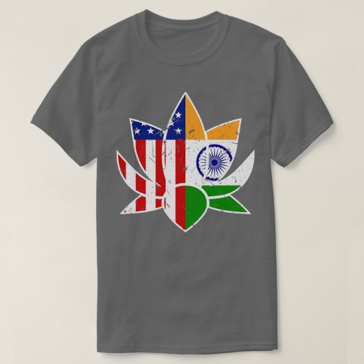 インド国旗USA Tシャツ (デザイン正面)