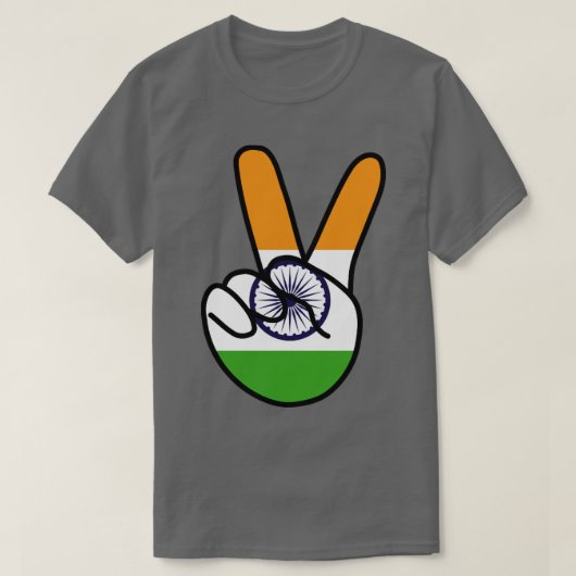 インド国旗V記号 Tシャツ (デザイン正面)