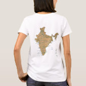 インド国旗x地図Tシャツ Tシャツ (裏面)