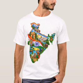 インド地図の誇り - インド文化、自然、そして伝統文化 Tシャツ