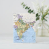 インド地図はがき ポストカード (スタンド正面)
