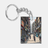 インド忙しコルカタのダウンタウン通り キーホルダー (正面左)