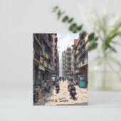 インド忙しコルカタのダウンタウン通り ポストカード (スタンド正面)