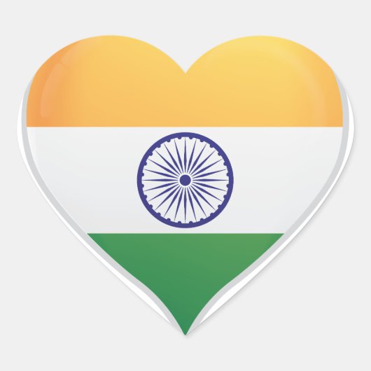 インド愛の旗プライドハートシール ハートシール (正面)
