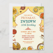 インド料理の誕生日パーティーの招待状 招待状 (正面)