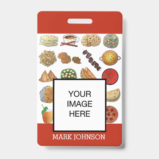 インド料理 カフェ レストラン シェフ サーバー バッジ (正面)